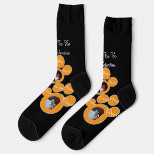 Calcetines Foto de gato con huella de pata humorística para S