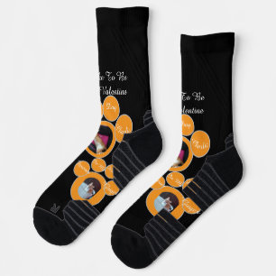 Calcetines Foto de gato con huella de pata humorística para S