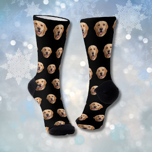 Calcetines Foto de la cara de mascota personalizada