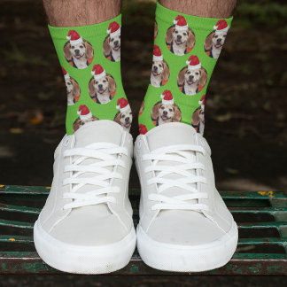 Calcetines Foto de Mascota verde deportivo y sombreros de Pap