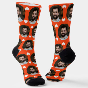 Calcetines Foto de Novio para Naranja deportivo Novia