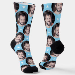 Calcetines Foto de Novio para Novia Light Blue
