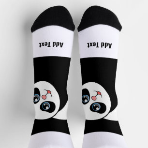 Calcetines Foto de oso panda lindo agregar texto Estilo Looks