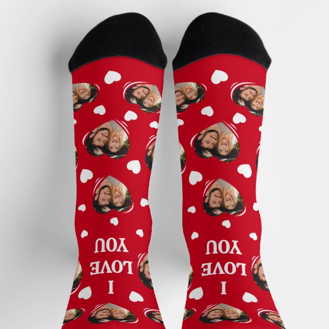 Calcetines Foto de Pareja Personalizada Te Amo (Arriba)
