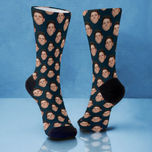 Calcetines Foto de personalizado Face: zócalos de la tripulac