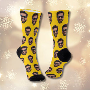 Calcetines Foto de tripulación con cara personalizada diverti