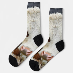 Calcetines Foto de vaca de exposición de ganado personalizada
