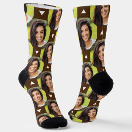 Calcetines Foto divertida de una novia del novio Brown Socks