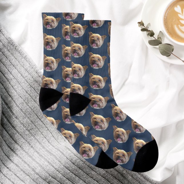 Calcetines Foto Mascota personalizada Focos de Navidad presen (Subido por el creador)