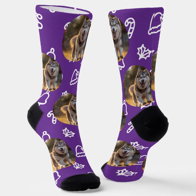 Calcetines Foto personalizada - Celebración de invierno (Angular)