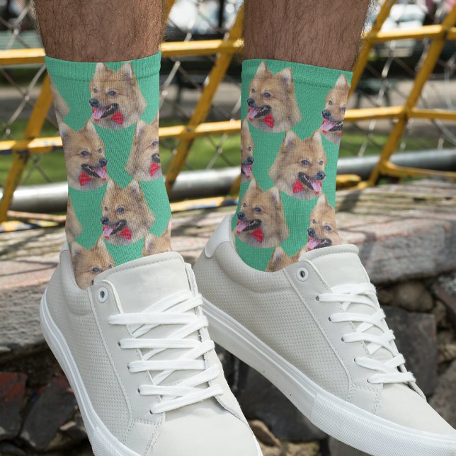 Calcetines Foto personalizada de cara de perro Mascota Mint g (Subido por el creador)