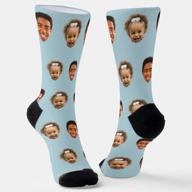Calcetines Foto personalizada de Cute Mom 2 Face (Angular)