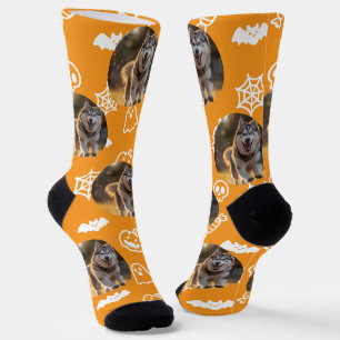 Calcetines Foto personalizada de Halloween - Garabatos