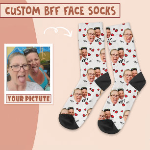 Calcetines Foto personalizada de los mejores amigos - Cara en