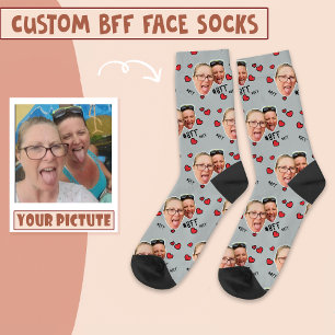 Calcetines Foto personalizada de los mejores amigos - Cara en