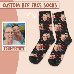 Calcetines Foto personalizada de los mejores amigos - Cara so