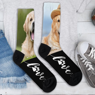 Calcetines Foto Personalizada de Mascota Huella de Amor Perro