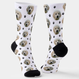 Calcetines Foto personalizada de perro con huella de pata