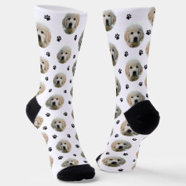 Calcetines Foto personalizada de perro con huella de pata