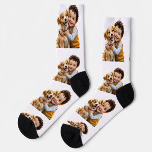 Calcetines Foto personalizada simple conductor de golf person