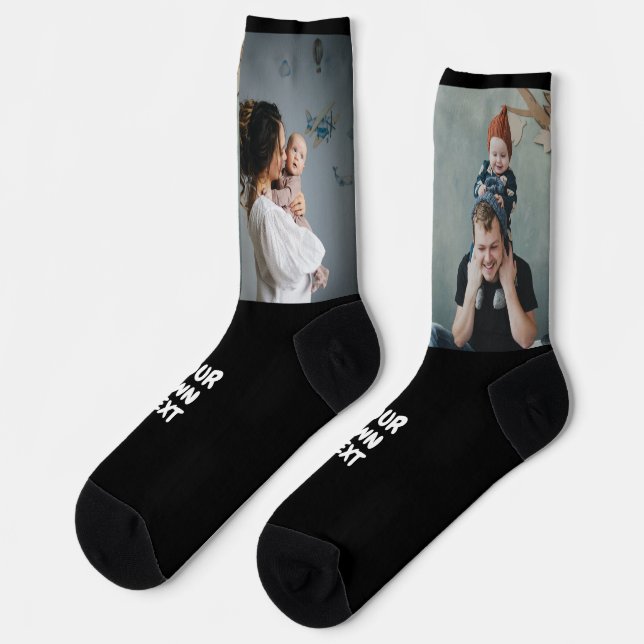 Calcetines Foto personalizada x2 y texto personalizado (Izquierda)