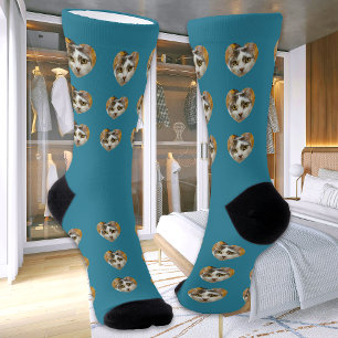 Calcetines Foto personalizado Azul Verde azulado personalizad