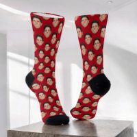 Foto personalizado Face Red Crew Socks