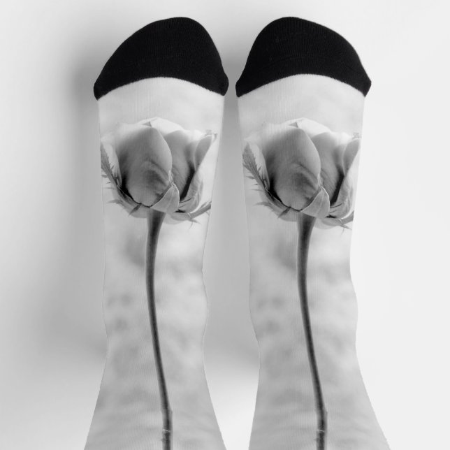 Calcetines Fotografía de Rosa Fría Personalizable con Monogra (Arriba)