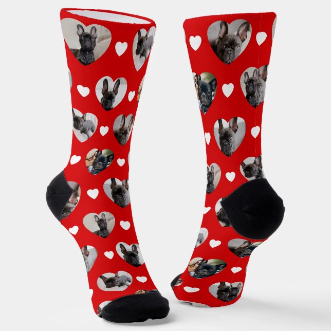 Calcetines Fotos de Mascotas en forma de corazón personalizad (Angular)