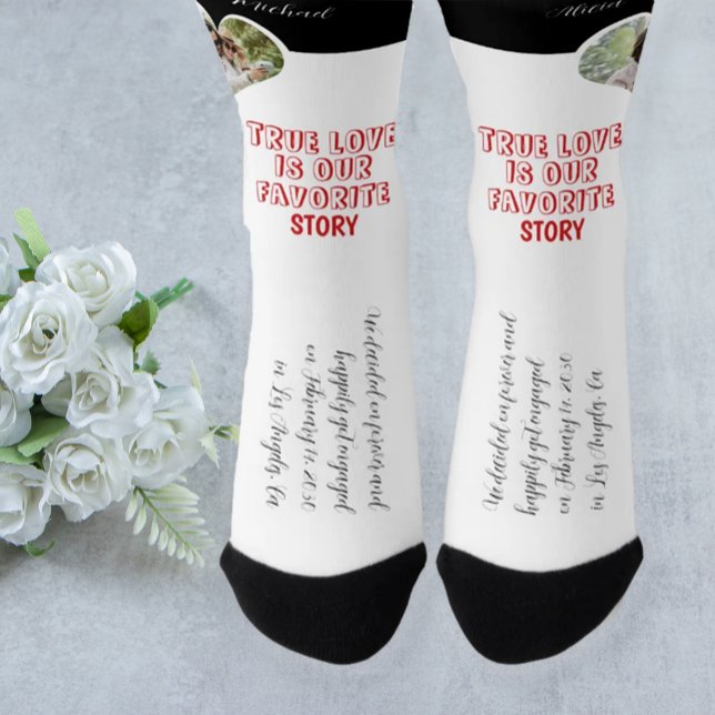 Calcetines Fotos de pareja personalizadas amor compromiso cor (Subido por el creador)