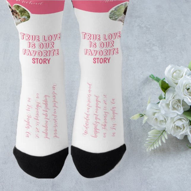 Calcetines Fotos de pareja personalizadas amor compromiso cor (Subido por el creador)