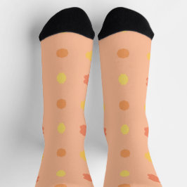 Calcetines Four Corners Peach Yellow Tiled Pattern