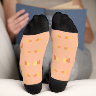 Calcetines Four Corners Peach Yellow Tiled Pattern
