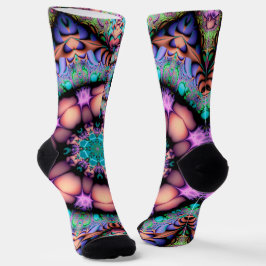 Calcetines Fractal Mandala Floral Psicodelia