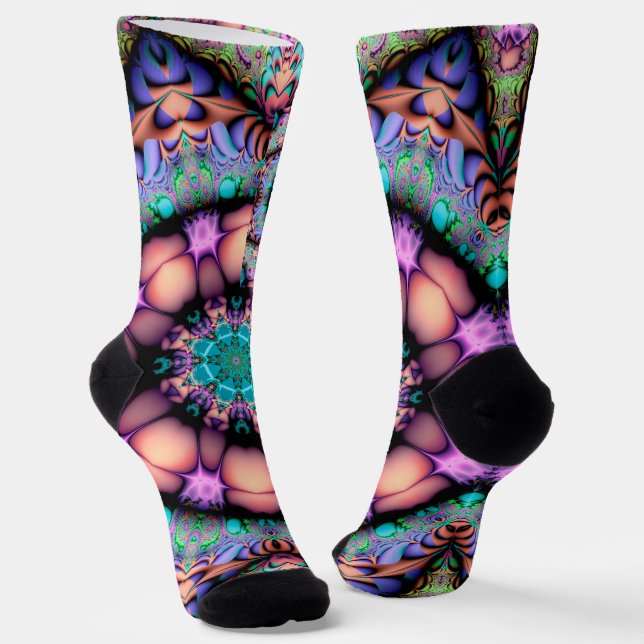 Calcetines Fractal Mandala Floral Psicodelia (Angular)