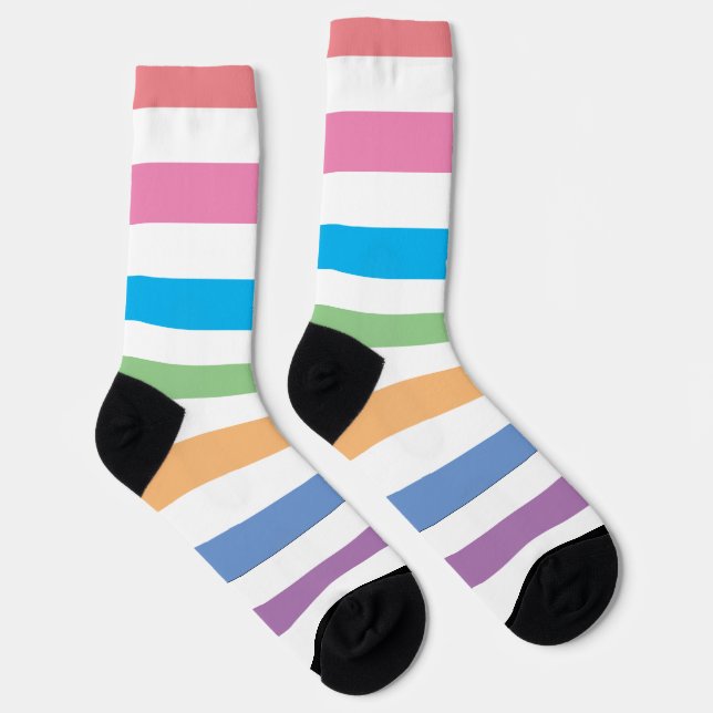 CALCETINES FRANJA COLORIDA PASTEL MODERNA EDITABLE (Derecha)