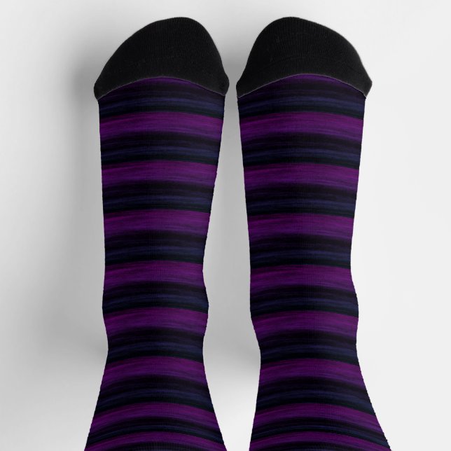 Calcetines Franja rosa magenta manchada (Arriba)