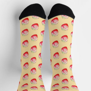 Calcetines fresa acuarela en amarillo