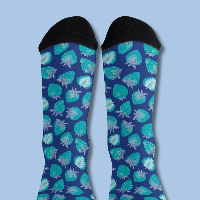 Calcetines Fresa Azul (Blue strawberry pattern socks )