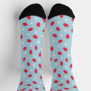 Calcetines Fresas de Verano (gran escala) Azul