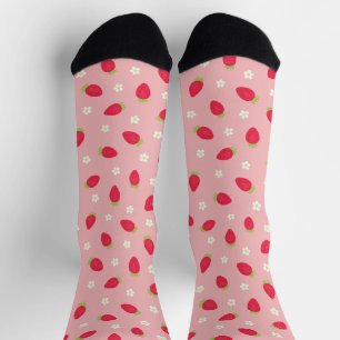 Calcetines Fresas de Verano (gran escala) Rosa