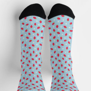 Calcetines Fresas de Verano (pequeña escala) Azul