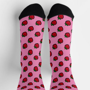 Calcetines Fresas Personalizados favoritas de color rojo