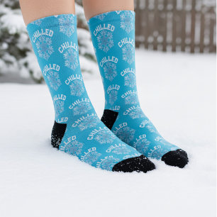 Calcetines frescos azules personalizados de copo d