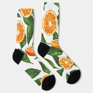 Calcetines Fruta Botánica Naranja Cítrica Sin Costuras