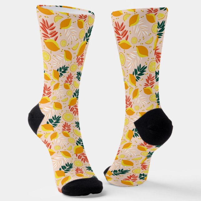 Calcetines Fruta fresca de limón de oro de verano (Angular)