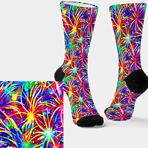 Calcetines Fuegos artificiales brillantes, zócalos de pintura