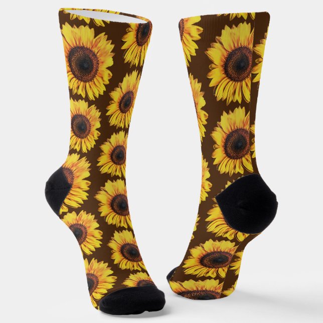 Calcetines Fun Big Sunflower Art Socks (Angular)