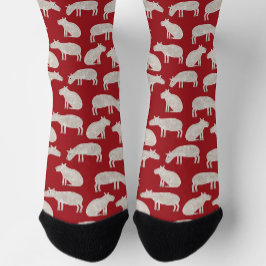 Calcetines Fun Capybara Patrón rojo