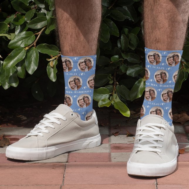 Calcetines Fun Cornflower Azul Nueva pareja modelo de fotogra (Subido por el creador)